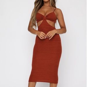 Level Headed Midi Dress Rust from White Fox Boutique
